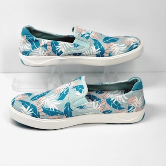 OLUKAI MEN\'S lae\'ahi Pa\'l slip-on sneakers print palms blue Sz 11.5 NEW main image 9
